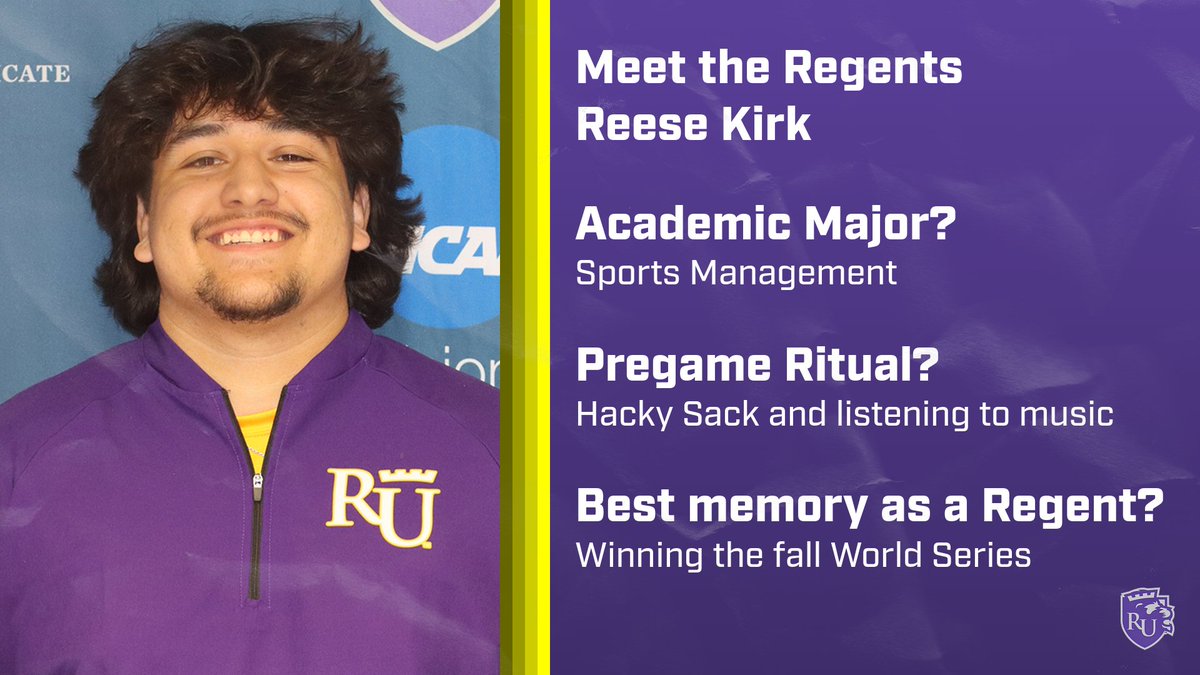 Part 1 of today's 'Meet the Regents' is transfer pitcher Reese Kirk! Reese went to <a href="/KishBaseball/">Kishwaukee College Baseball</a> before he came to Rockford and went to Rochelle High School!
#PurpleReign⛈
