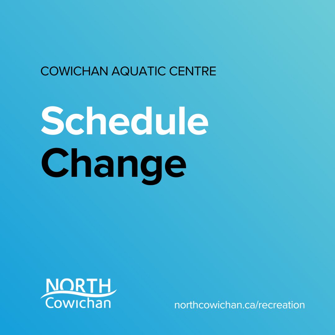 The aquatic side of the Cowichan Aquatic Centre will be closed from 8am on Friday Jan 31 through to 6pm on Sunday Feb 2 as we host the Vancouver Island Regional swim meet. 

All registered programs including swim lessons and fitness classes will run as scheduled.