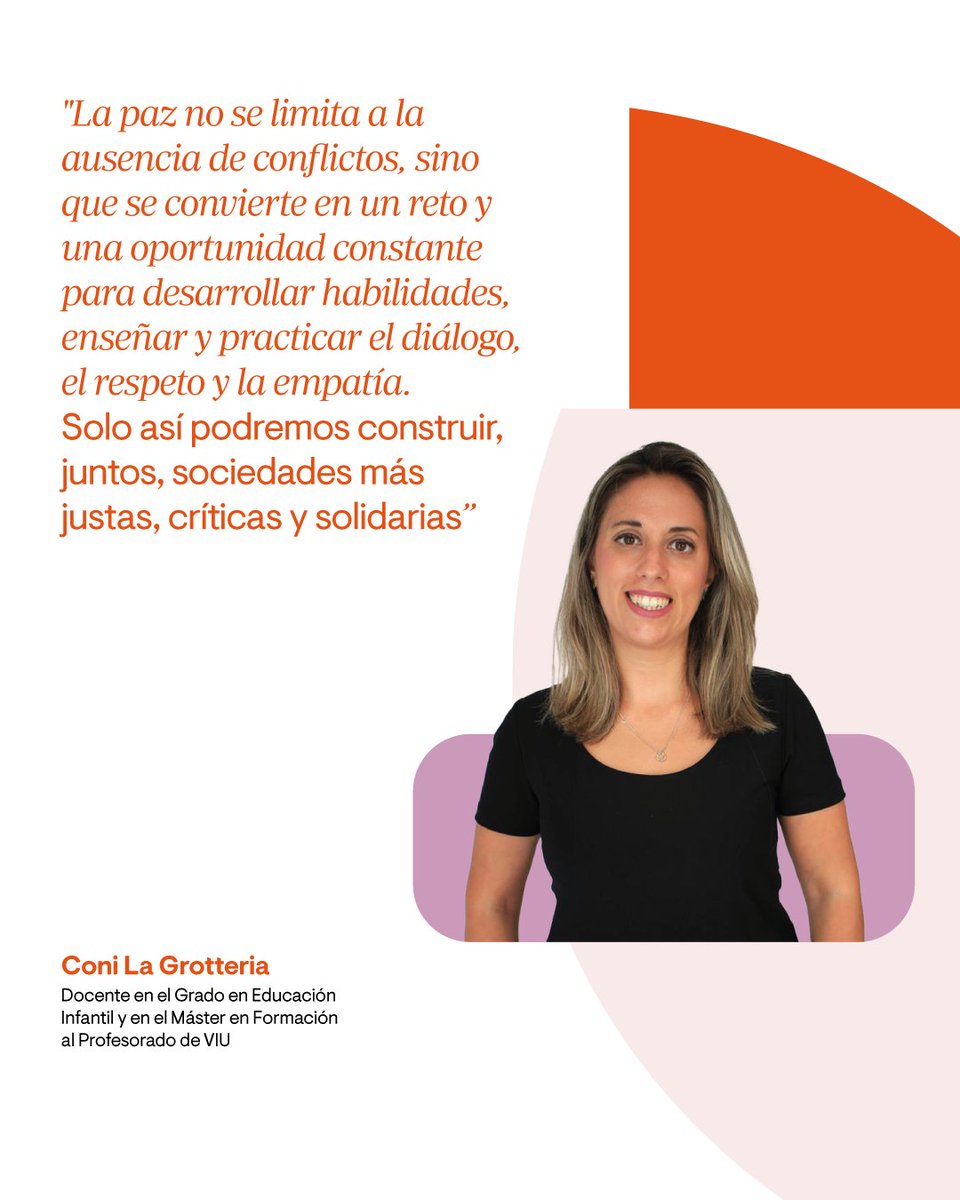 🌍📚 En el #DíaEscolardelaNoViolencia y la Paz, <a href="/super_profes/">Coni La Grotteria</a>, docente del Grado en Educación Infantil, nos anima a educar en el respeto y la empatía desde casa y el aula. La paz se construye con diálogo y pequeños gestos diarios. ¡Comprometámonos!🤝