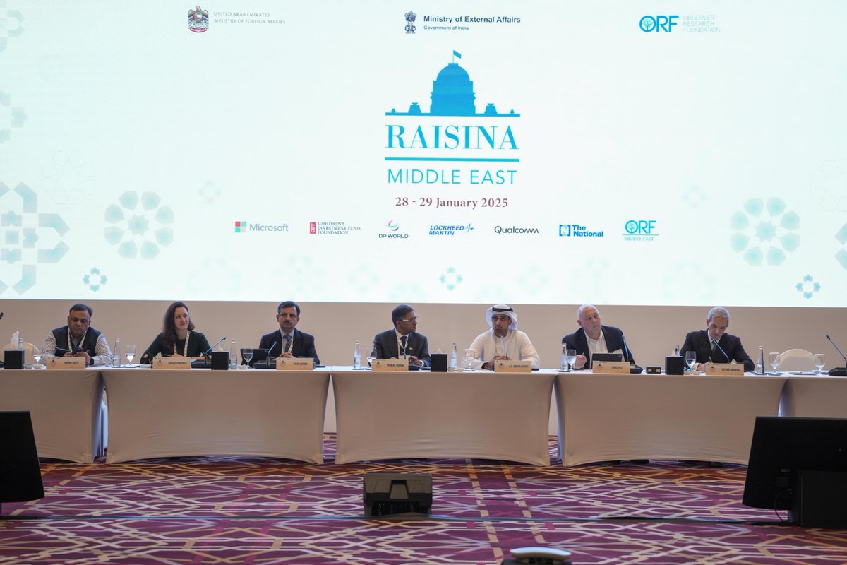 Raisina Dialogue (@raisinadialogue) on Twitter photo <a href="/OmranSharaf/">Omran Sharaf</a> <a href="/RLuthra/">Rajan Luthra</a> <a href="/FAHEEMAHAMED/">Faheem Ahamed</a> <a href="/buzzindelhi/">Arvind Gupta</a> <a href="/jayesh_ranjan/">Jayesh Ranjan</a> Historically, the #private sector and #academia have driven societal innovation, but #governments now play a key role in applying #deeptech. Closer collaboration is required between these sectors.
#RaisinaMiddleEast <a href="/OmranSharaf/">Omran Sharaf</a> <a href="/RLuthra/">Rajan Luthra</a> <a href="/FAHEEMAHAMED/">Faheem Ahamed</a> <a href="/buzzindelhi/">Arvind Gupta</a> <a href="/jayesh_ranjan/">Jayesh Ranjan</a> Historically, the #private sector and #academia have driven societal innovation, but #governments now play a key role in applying #deeptech. Closer collaboration is required between these sectors.
#RaisinaMiddleEast