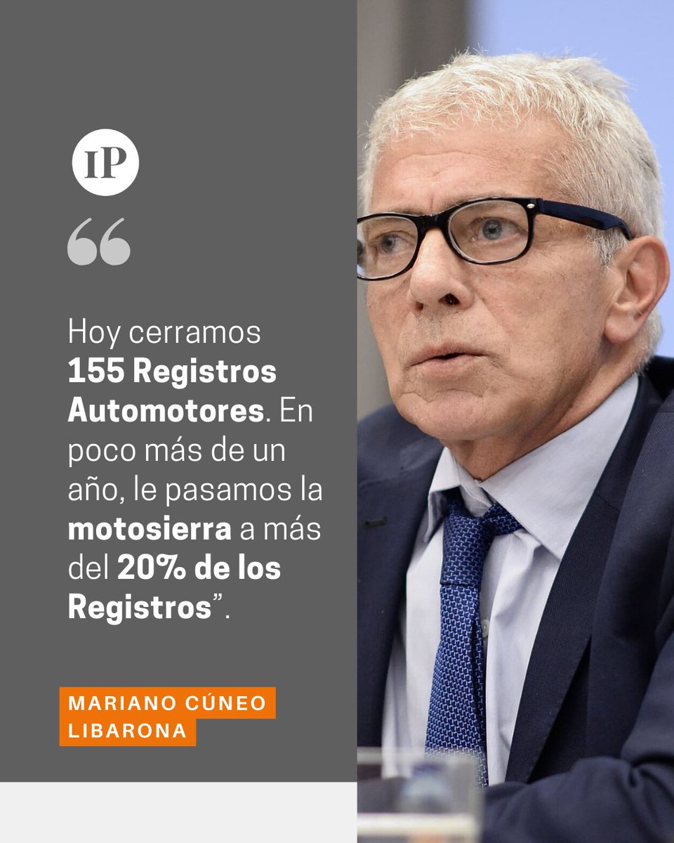 iProfesional's tweet photo. CÚNEO LIBARONA CELEBRÓ LA "MOTOSIERRA 2.0"

📣 El ministro de Justicia de Nación, Mariano Cúneo Libarona, informó en X el cierre de más de 150 registros #automotores, sin especificar las ciudades y localidades. 

Encontrá más información en la nota 👇 https://t.co/wHE8FzXwvF