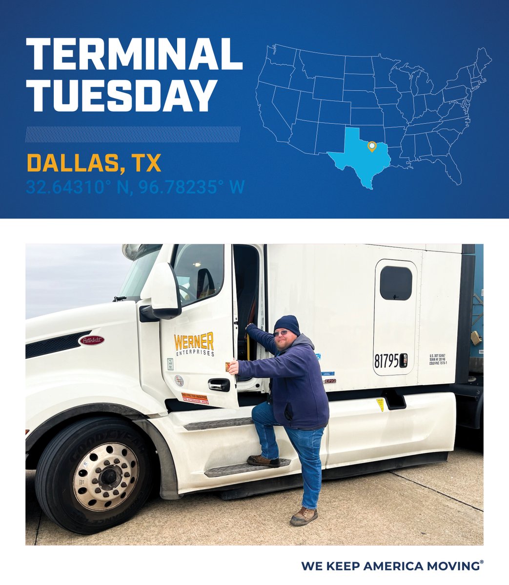 One_Werner's tweet photo. π Meet Curtis, This week's #TerminalTuesday!
Curtis began his career with #TeamBlue as a professional driver and has been part of our safety team for the past three years. His attention to detail and extensive knowledge of safety protocols make him a primary resource at our Dallas terminal. Not only does he excel in safety, but he is also our go-to expert for tablet and computer-related issues!
When heβs not busy at the terminal, Curtis enjoys gaming, diving into fanfiction novels and has been dedicating time to learning Japanese for the past six months!
Thank you, Curtis, for all that you do! Keep up the great work! π