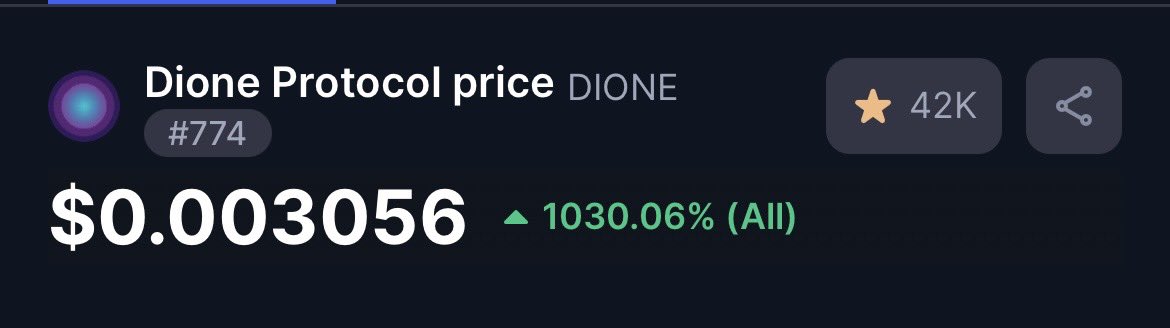 You’ve seen what we’ve built from 0 with $0 starting in just 2.5 years. Imagine the rush when we fully support tokens built on $Dione soon.

While grifters raise millions only to dump on their communities and the token is down 90% all time yet listed on <a href="/binance/">Binance</a>, is that bullish