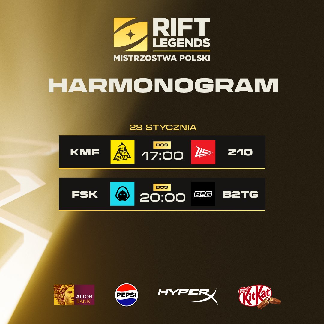 CZAS NA ESPORTOWĄ UCZTĘ! 👩‍🍳

Zaczynamy Rift Legends Mistrzostwa Polski
Przed nami dwa mecze w formacie BO3 + Fearless Mode 🔥

Oglądajcie u Nervariena 
JESTEŚMY JUŻ LIVE😎