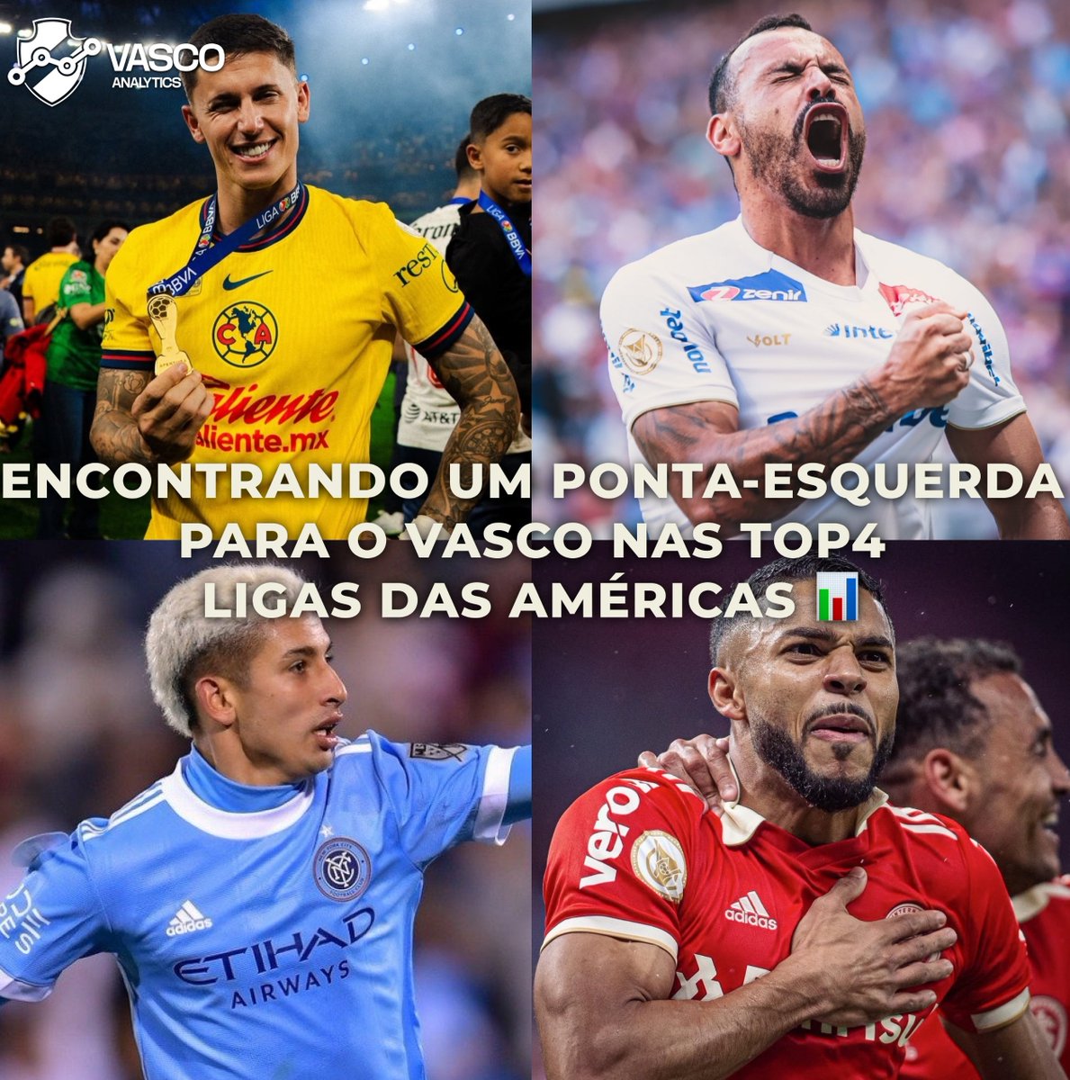 Vasco Analytics (@vasco_analytics) on Twitter photo 🔎 ENCONTRANDO PONTAS PARA O VASCO NAS TOP4 LIGAS DAS AMÉRICAS COM DADOS 📊
Nessa thread, vou usar diversas métricas, em médias por 90', para encontrarmos os melhores pontas que o Vasco pode buscar dentro da Liga MX, Liga Argentina, Brasileirão e MLS.
Quais possuem melhor média 🔎 ENCONTRANDO PONTAS PARA O VASCO NAS TOP4 LIGAS DAS AMÉRICAS COM DADOS 📊
Nessa thread, vou usar diversas métricas, em médias por 90', para encontrarmos os melhores pontas que o Vasco pode buscar dentro da Liga MX, Liga Argentina, Brasileirão e MLS.
Quais possuem melhor média