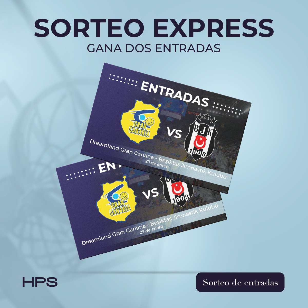 🎉 SORTEO EXPRESS🎉

¿Quieres dos entradas para ver  el Dreamland Gran Canaria - Besiktas mañana?

Solo tienes que participar en nuestro Instagram y probar suerte: