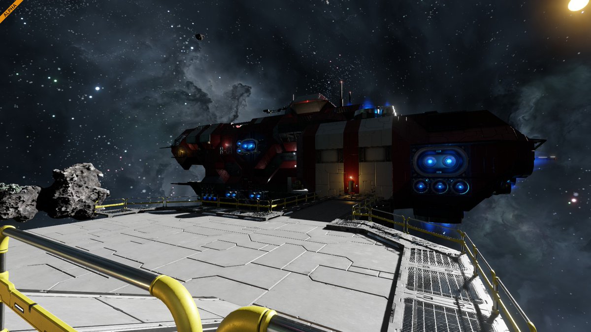 QAWE_RT's tweet image. SE2だ！今日はRed Ship君見学だけだけど25cm統一グリッドの造形いいなぁ #SpaceEngineers2