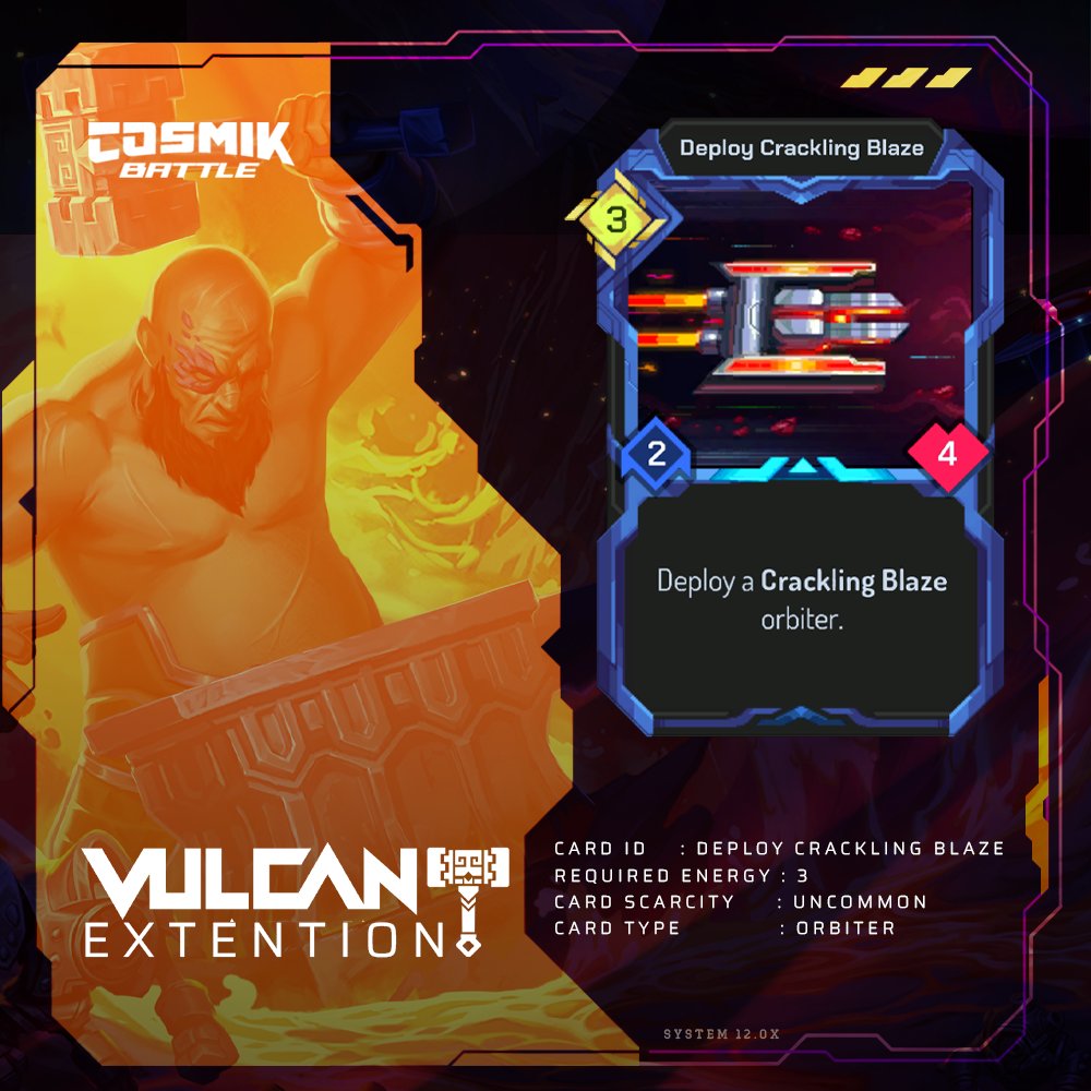 Pop quiz, pilots! What’s better than one target? 

TWO. 🎯🎯 Deploy Crackling Blaze is here to spread the heat! This 3-cost orbiter strikes 2 random enemies and feeds you a Hammer Strike for future chaos.💀

Who’s dropping this into their deck? 🙋
🕹️: bit.ly/3IkbSIF