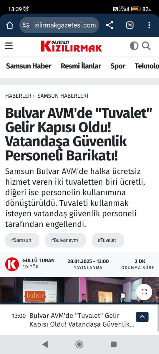 samsunolay's tweet photo. İşsizlikten kan ağlayan AVM vatandaştan tuvalet parası almanın derdine düştü. Kızılırmak'ın haberine göre Samsun Bulvar AVM'deki tuvaletler müşterilerin ücretsiz hacet giderimine kapatıldı! #bulvaravm #samsun https://t.co/Fknbgqm81r
