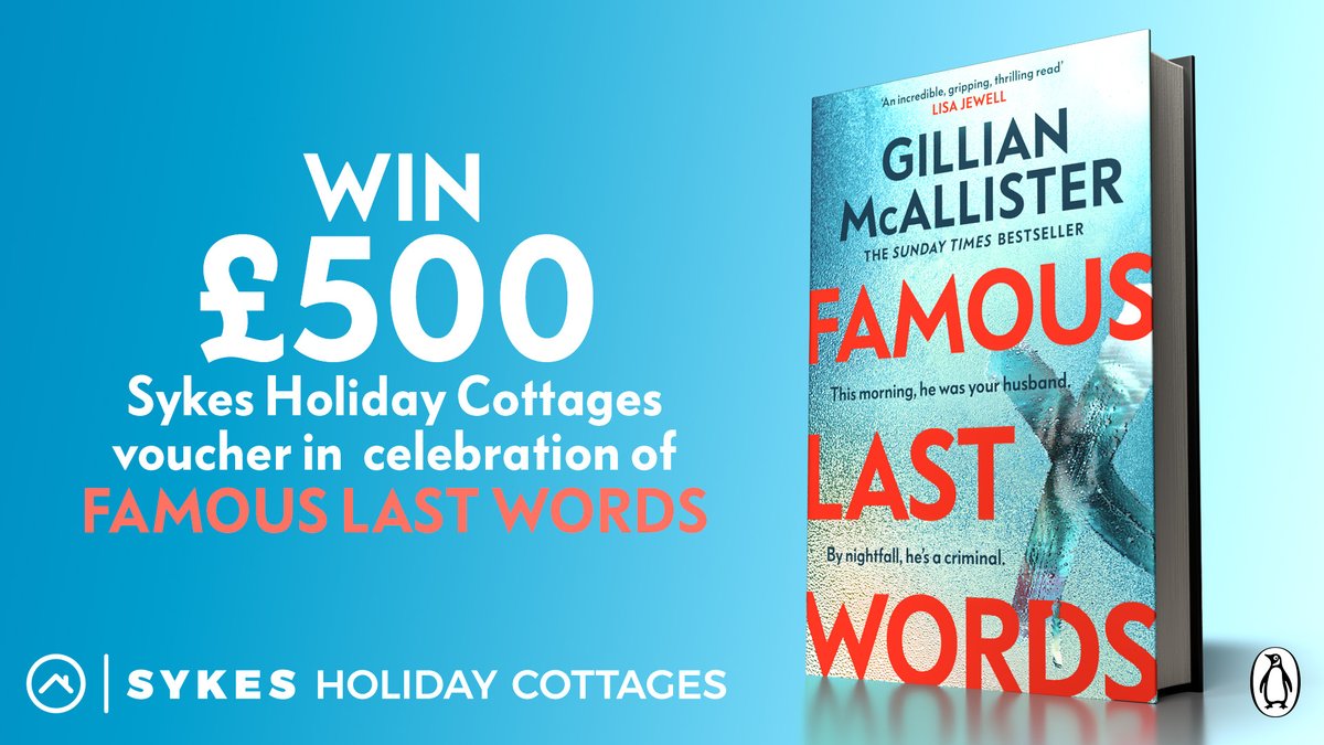 Penguin Michael Joseph (@michaeljbooks) on Twitter photo Want to win a UK cottage getaway this New Year with <a href="/sykescottages/">Sykes Holiday Cottages</a>? Here’s your chance! Enter our competition to celebrate the thrilling new novel #FamousLastWords by Gillian McAllister! Find out more:
penguin.co.uk/articles/2025/… Want to win a UK cottage getaway this New Year with <a href="/sykescottages/">Sykes Holiday Cottages</a>? Here’s your chance! Enter our competition to celebrate the thrilling new novel #FamousLastWords by Gillian McAllister! Find out more:
penguin.co.uk/articles/2025/…