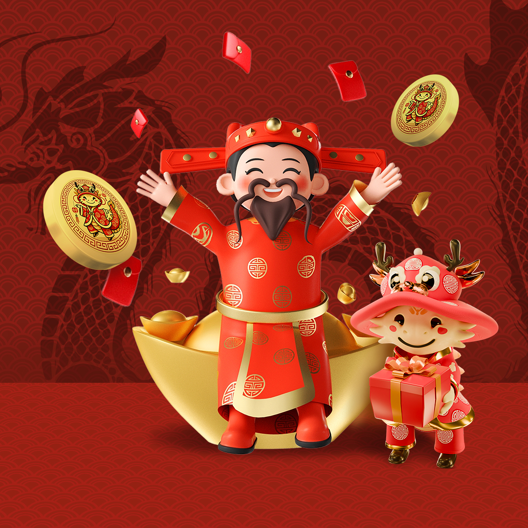 Cai Shen, the God of Luck and Wealth, holds $FU - May the God bless you 🧧