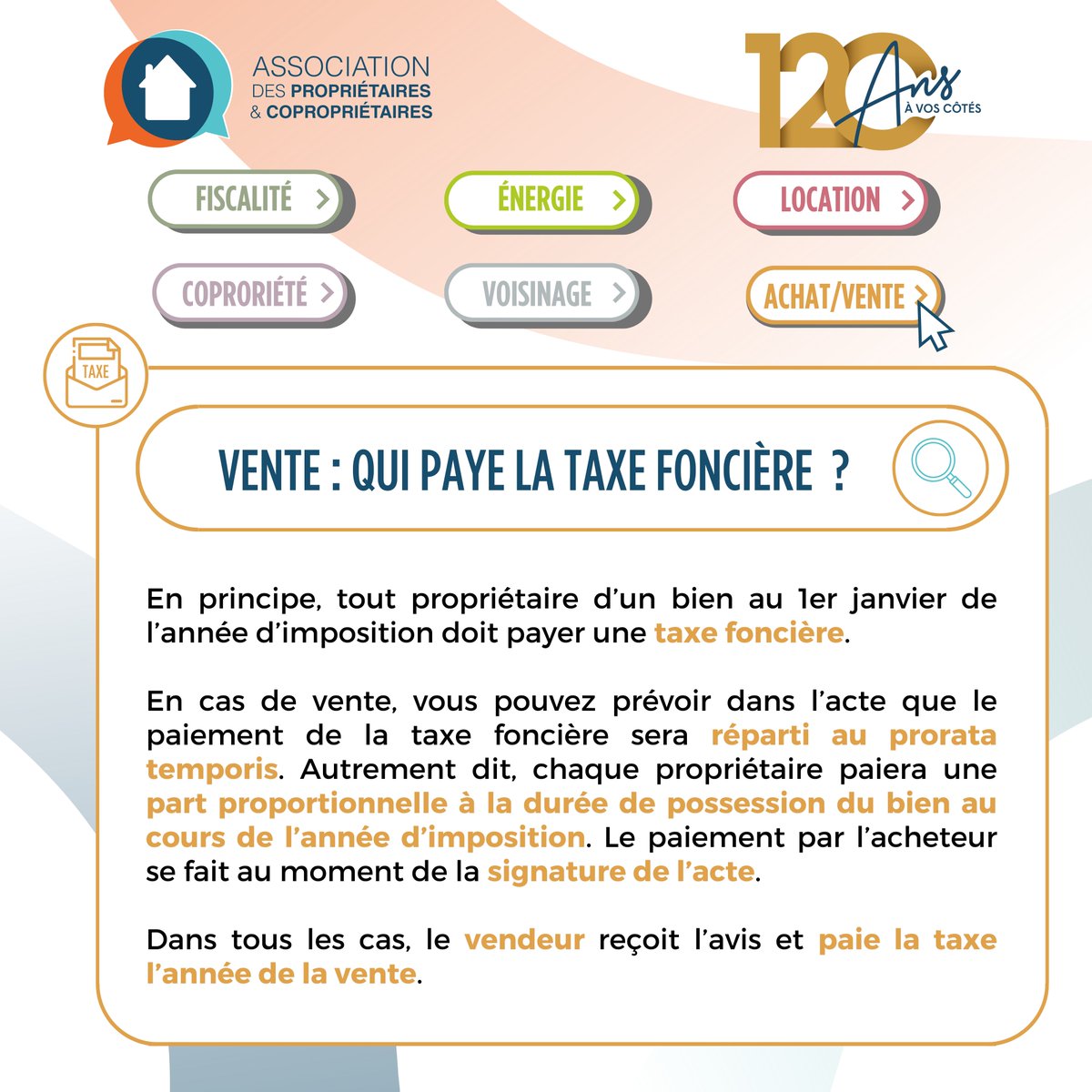 💰 En cas de vente, qui doit payer la taxe foncière ?