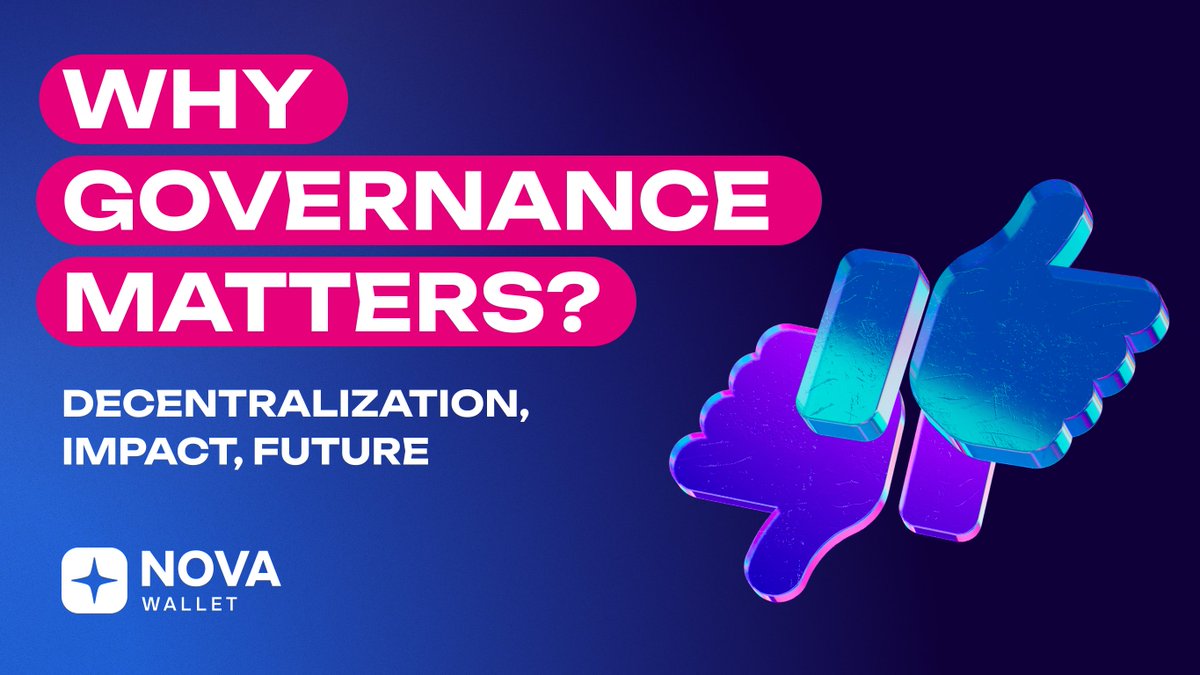 NovaWalletApp's tweet image. 💬 Governance = power.

Every vote in Polkadot:

🔸 Builds decentralization
🔸 Impacts key upgrades
🔸 Shapes the ecosystem’s direction

Nova Wallet makes it easy to participate.
🔗novawallet.io