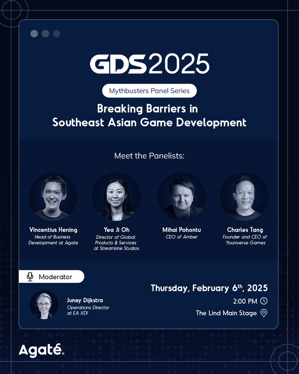 AgateInt's tweet image. Agate is heading to @GDSummitAsia 2025! 🎮
Join us in Boracay, Philippines from February 5-7, where our Head of Business Development will share insights on “Breaking Barriers in SEA Game Development”.
Learn more: s.agate.id/gds25x
#Agate #GameDevSummit #GDS2025
