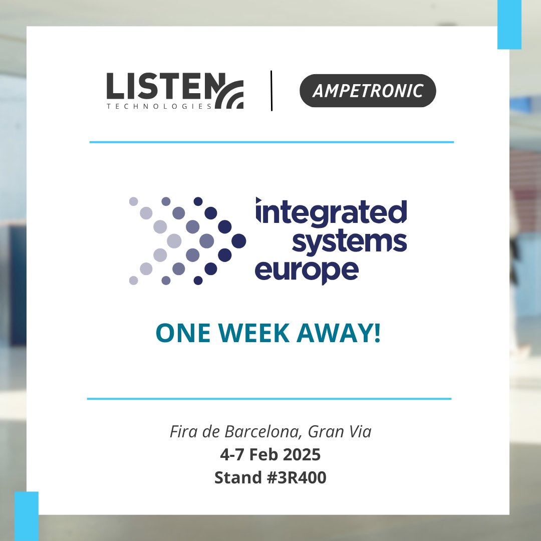 ISE is one week away! 

What are looking forward to seeing from us? Share in the comments below! 

#ISE #AVEvents
 #AVTweeps #AssistiveTechnology #AssistiveListening #ProAV