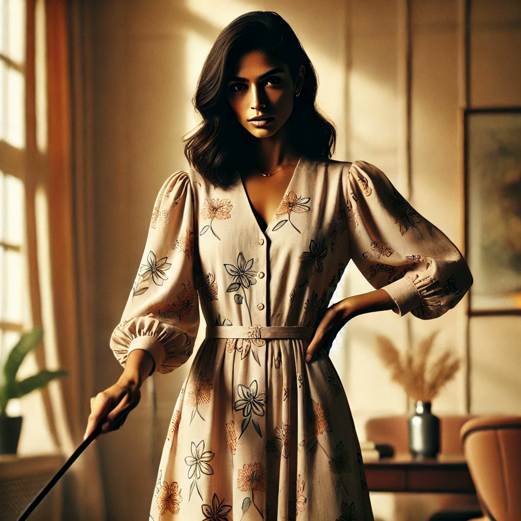 ObeyHerWay's tweet photo. She stands before me, poised and composed, the soft cotton of her floral dress moving ever so slightly as she raises the cane. Her gaze - unwavering, commanding - sends a shiver down my spine. She does not need to speak; her presence alone dictates the rules I must follow. I kneel, heart pounding, knowing that hesitation is not an option. Today, I learn. Today, I serve. And above all, today, I submit. 🧎‍♂️ 

#FLR #Obedience #Devotion #Femdom #Elegance #Discipline #Respect
