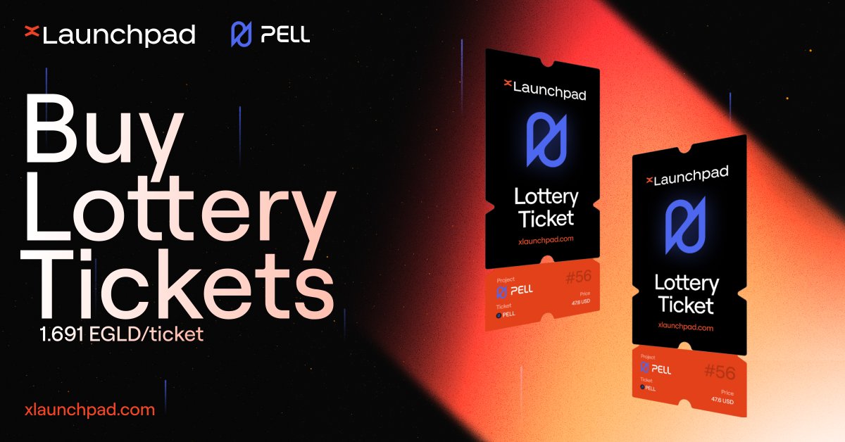 xLaunchpadApp's tweet photo. Lottery tickets sale for @Pell_Network starts now!
๐: https://t.co/vzClRjHhKF
๐ฒ: 1.691 EGLD/ticket
โณ: 30th of January | 23:59 UTC.
๐ Reclaiming EGLD from non-winning tickets will be available on 31th of January, after Lottery Results. https://t.co/Myo6SGajLe