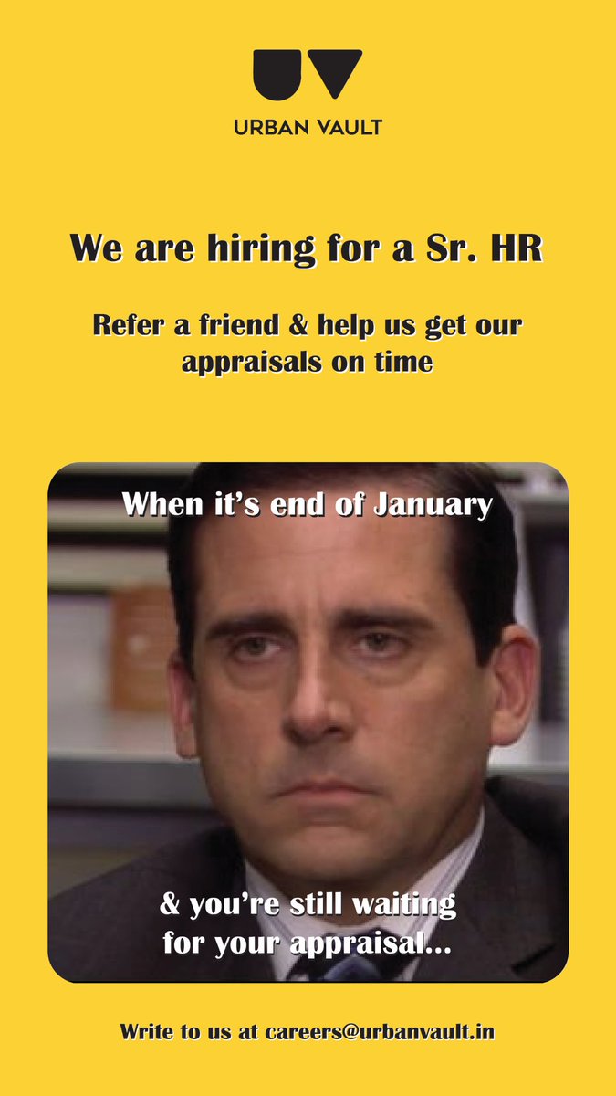 UrbanVault's tweet photo. We are hiring! 
Help us find the perfect match. 

#HiringNow #HRBP https://t.co/Iwmwi8XzfF