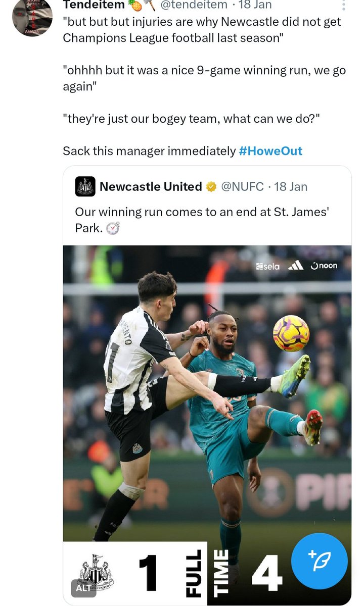 Videozz17's tweet image. Day 3 of the "Eddie Howe Out Whopper" awards is upon us &amp;amp; it's going to @tendeitem! Didn't hear a peep during our recent win streak, straight back on the bandwagon after the collapse vs the cherry's! Interest feed too, think this one needs to seek professional help #HoweOut #NUFC