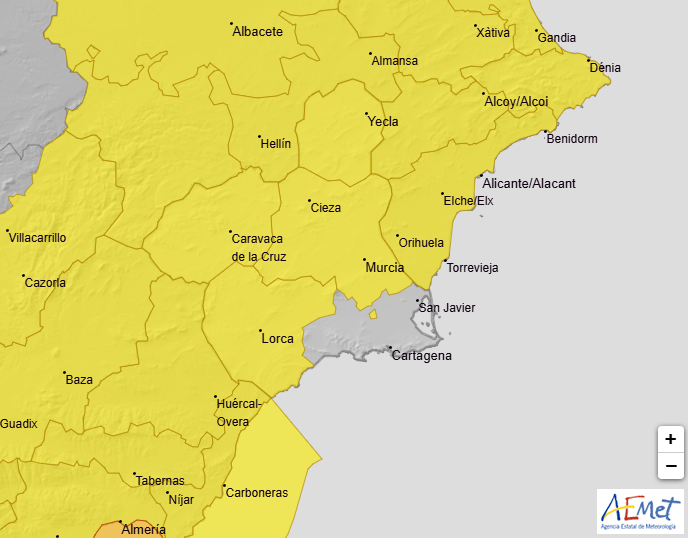 112rmurcia's tweet photo. 11.30 h. ACTUALIZACIÓN de avisos de la @AEMET_Murcia  para hoy:
-Viento de 80 km/h (que puede llegar a los 90 km/h) en el Noroeste, Altiplano y Valle del Guadalentín, Lorca y Águilas.
-Viento de 70 km/h en la Vega del Segura.

ℹ️ https://t.co/Kuqn9uMTDt https://t.co/kq1unqo6Qs