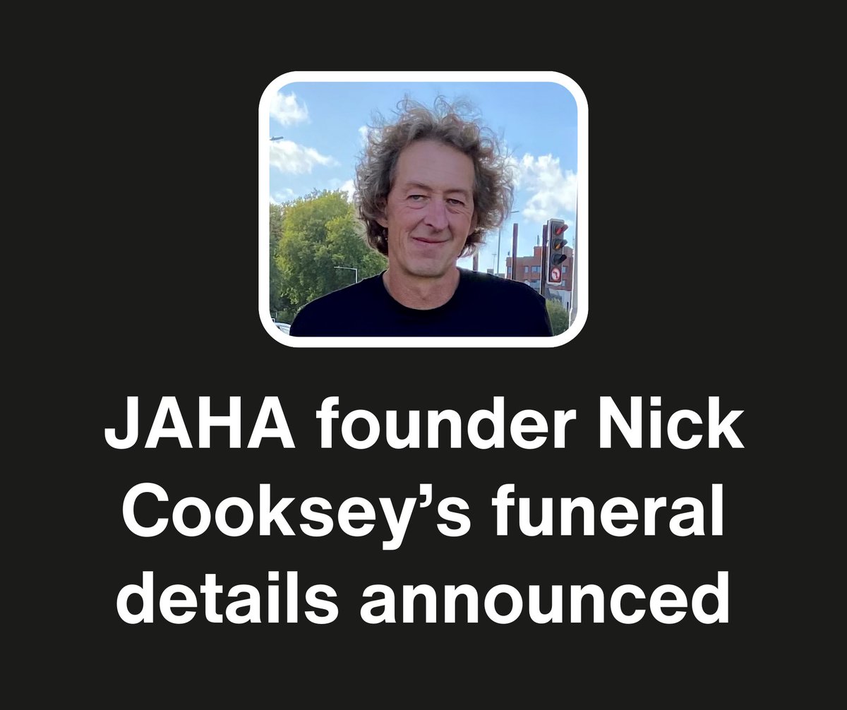 All are welcome to Nick's funeral, from 12.15pm on Monday 3 February at Reading Crematorium, Henley Road Cemetery, All Hallows Road, Reading RG4 5LP. 

This will be followed by a wake at Loddon Brewery, Dunsden Green Farm, Church Lane, Reading RG4 9QD.

🖤

#rdguk #junctionarch