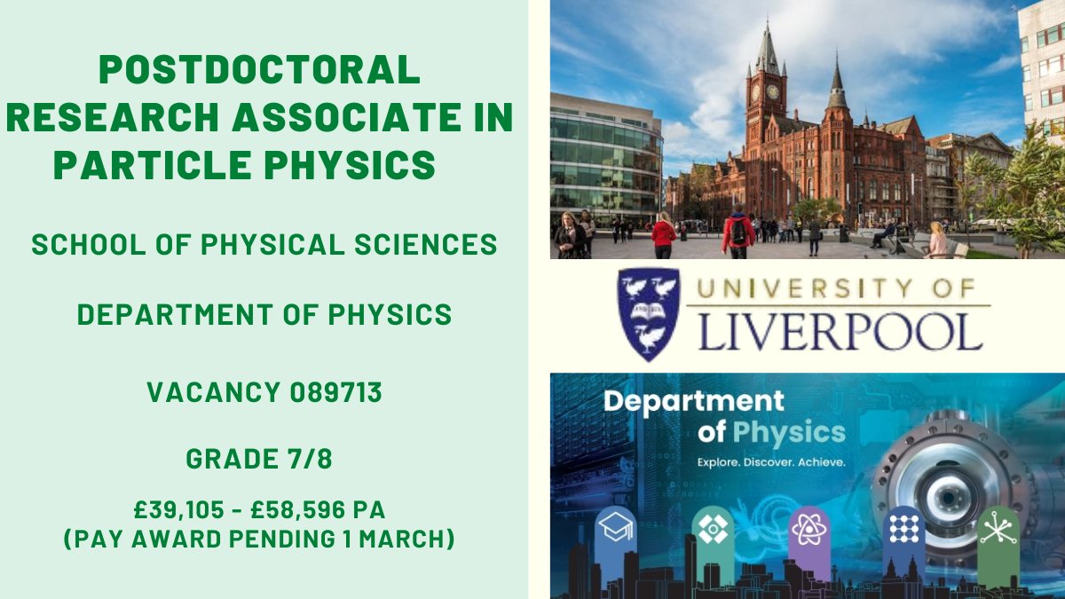 Liverpool University Jobs (@livunijobs) on Twitter photo 📢We're seeking a #PDRA within our extensive programme on precision muon #physics, supported through the Science and #Technology Funding Council and a Leverhulme Trust International Professorship.
Apply ➡️tinyurl.com/m34urjuy
<a href="/livunieng/">School of Engineering LivUni</a> <a href="/livuniphyssci/">School of Physical Sciences</a> <a href="/LivUniResearch/">Research at University of Liverpool</a> 📢We're seeking a #PDRA within our extensive programme on precision muon #physics, supported through the Science and #Technology Funding Council and a Leverhulme Trust International Professorship.
Apply ➡️tinyurl.com/m34urjuy
<a href="/livunieng/">School of Engineering LivUni</a> <a href="/livuniphyssci/">School of Physical Sciences</a> <a href="/LivUniResearch/">Research at University of Liverpool</a>