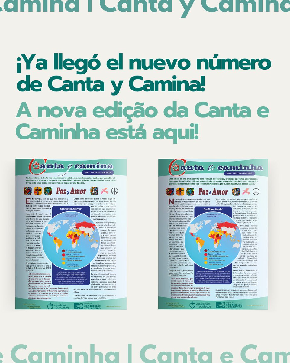 ✨ Nuevo número de Canta y Camina | Nova edição de Canta y Camina! ✨
Amor, amistad/amizade y paz/paz 🕊️:
agustinosrecoletos.org/documentos/can…