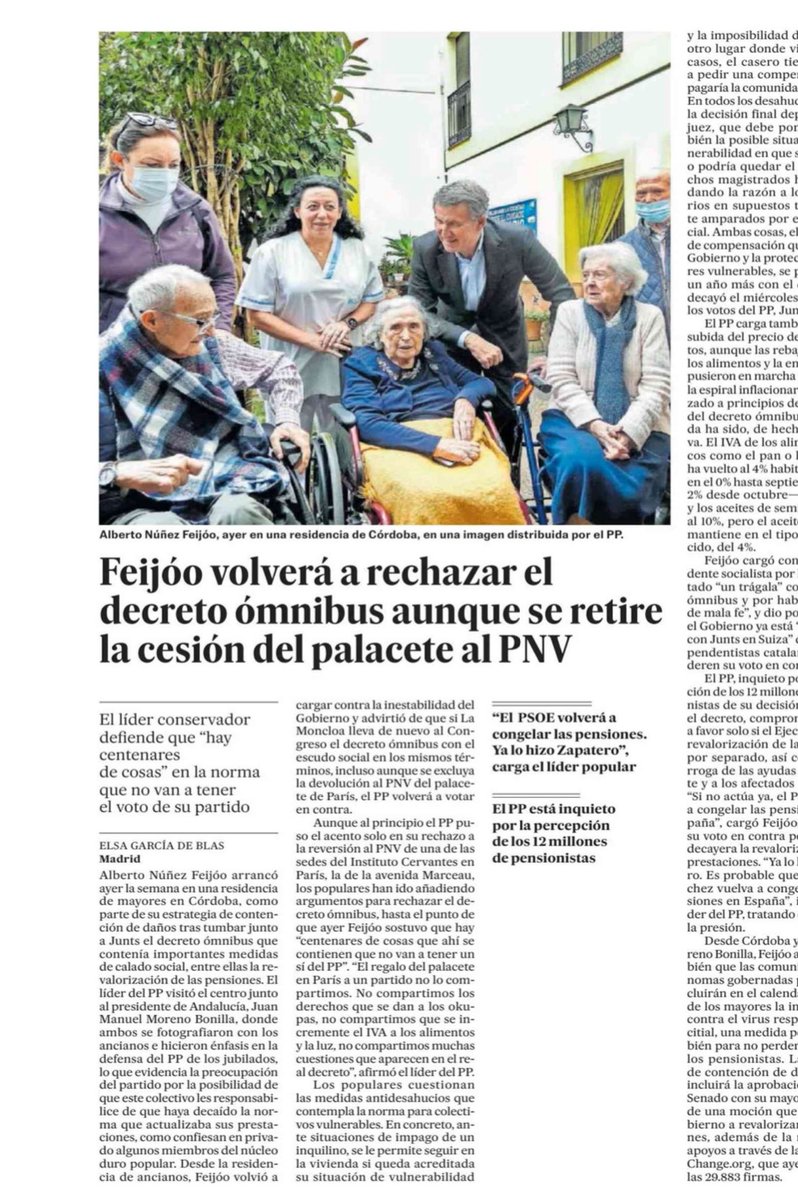 principitoXXI's tweet photo. La foto de la vergüenza de Feijóo después de no aprobar el decreto Ómnibus y votar en contra de la subida de las Pensiones. https://t.co/ewxFkl0MJe