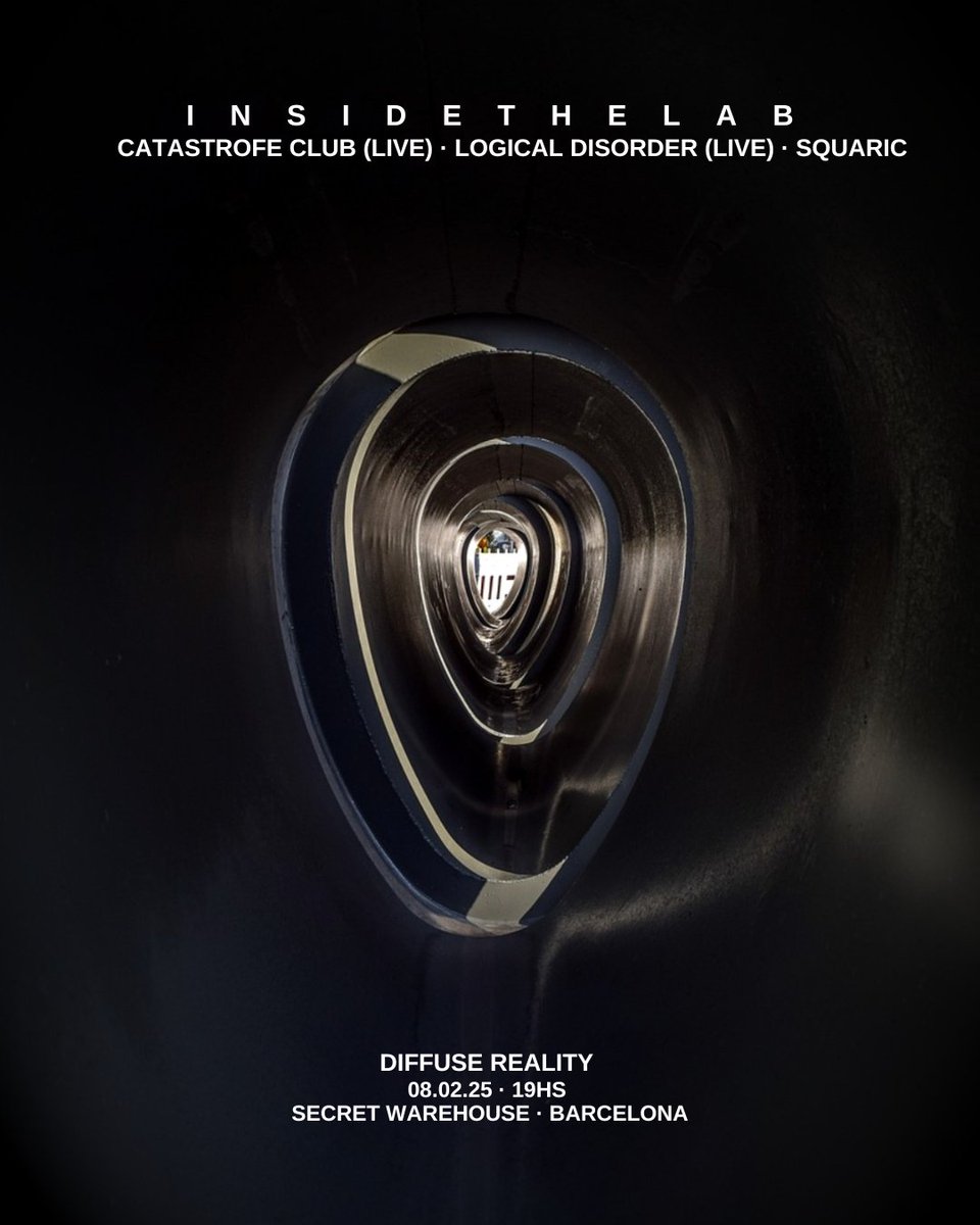 teorema_fde's tweet photo. 🛸  Diffuse Reality pres. INSIDE THE LAB  🛸
February 08th, 2025 |19:00hs | Secret Warehouse, Barcelona
Tickets and info → https://t.co/mP5YvN7Iy7
→ https://t.co/ucO9ikvIBl 

#art #barcelona #music #visual #techno #experimental https://t.co/4AJRApwEcH