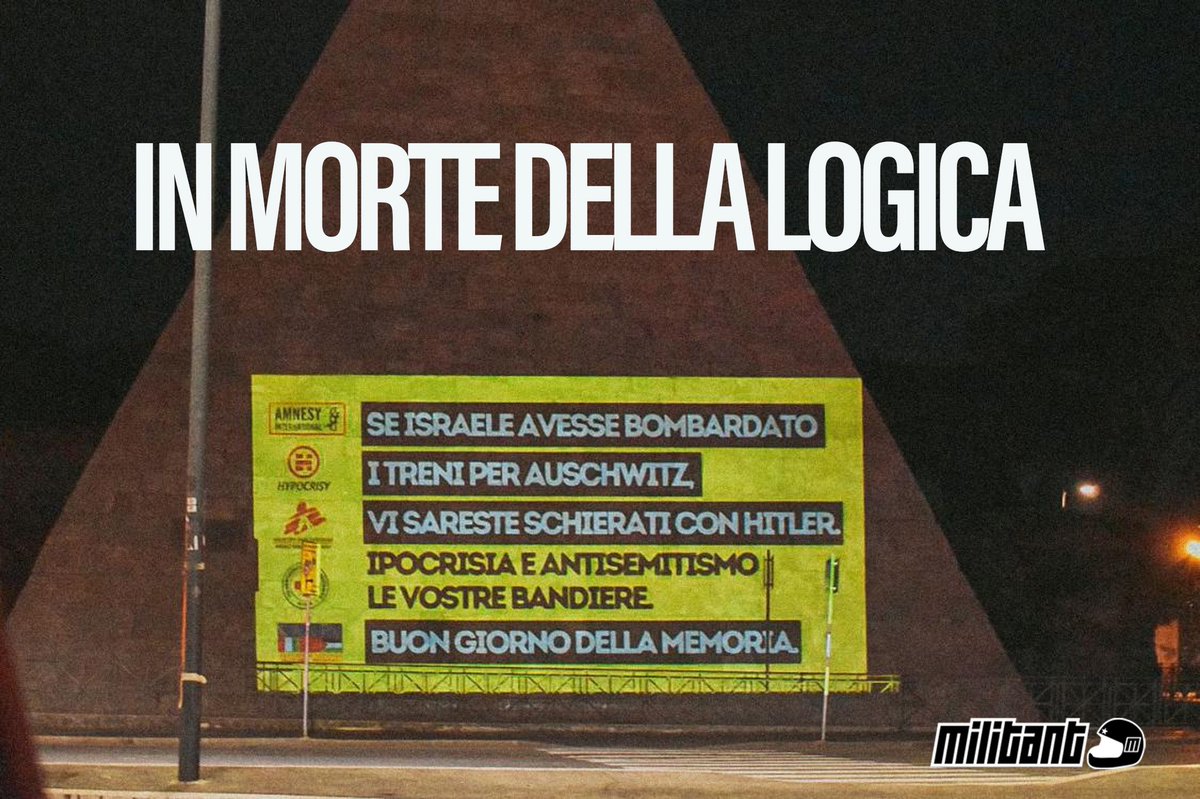 MilitantBlog's tweet image. IL COR(RO)SIVO DELLA MILITANT
Per la serie: provocazioni boomerang, ma qualcuno ha fatto notare al "copywriter" sionista che ha partorito questa genialata che se davvero Israele avesse bombardato i treni per Auschwitz avrebbe fatto strage dei prigionieri ebrei?