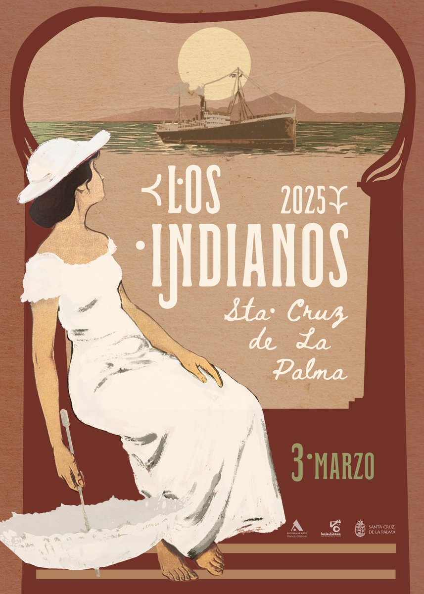 sclapalma's tweet photo. El Ayuntamiento de Santa Cruz de La Palma presenta los carteles oficial de #LosIndianos e Indianitos 2025.
✅ Camila Sepúlveda y Sandra González, alumnas de 2º curso del Ciclo Superior de Gráfica Publicitaria de la Escuela de Arte Manolo Blahnik son sus autoras. https://t.co/AEki3RW4Eh