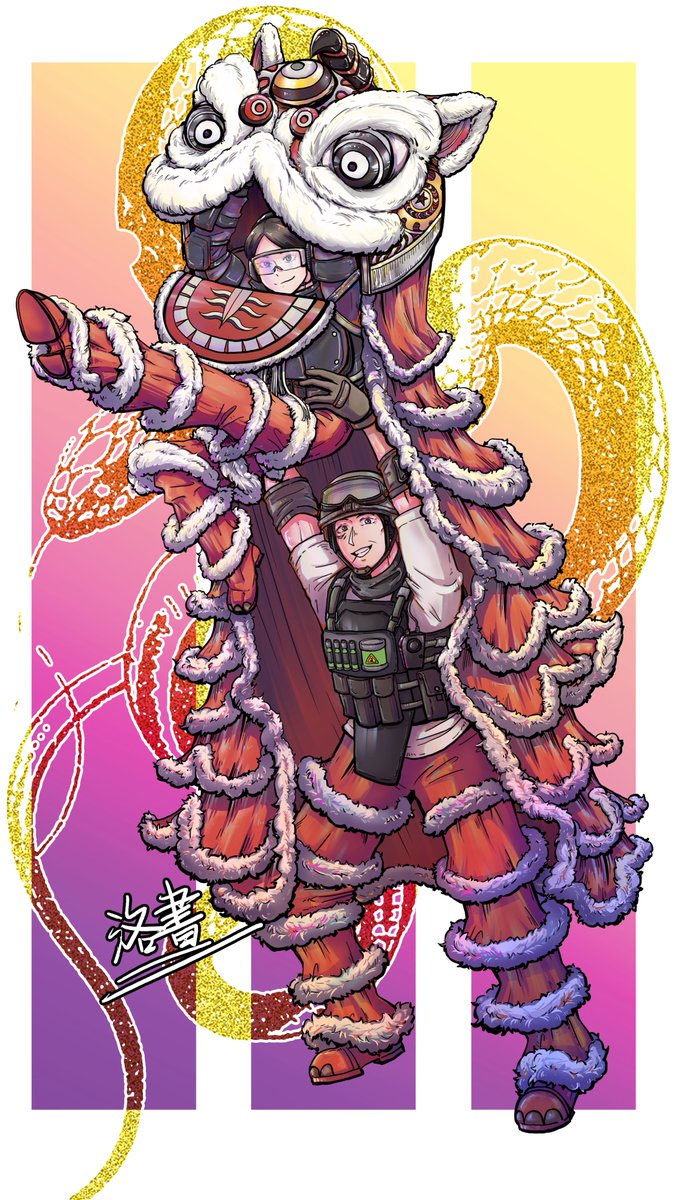Happy Chinese Lunar New Year! This year is the Year of the Snake, but I drew a southern lion dance (it's very warm in southern China during winter, so it's quite reasonable for Lesion to wear short sleeves. Hahaha)
#RainbowSixSiege #R6S