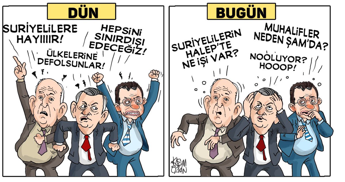 Sığınmacı düşmanlığı Suriye devrimiyle Muhalefetin elinden alındı. Terör örgütü DemPkk da bitirilme aşamasında. Umarım terör de kısa zamanda biter ve muhalefetin terörle işbirliği de sona erer. İşte, o zaman muhalefet ya muhalefet olur, ya da  tarih olur.