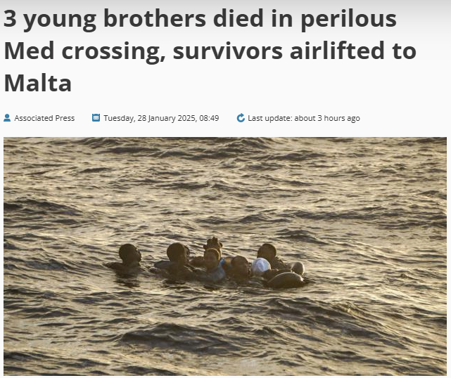 The deaths of this recent shipwreck in Malta SAR are on the rise

This includes three young brothers and two toddlers, , aged 2 and 3🏴

❗️Think of the mother who lost 3 of her children at once
❗️Think of the father who saw his two babies drowning before his eyes

This shipwreck