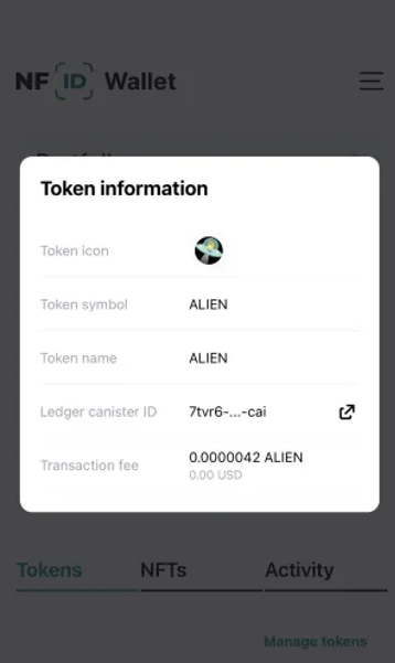 ALIEN_ICP's tweet photo. 🚀👽 Exciting news for the Alien community! 👽🚀

The @NFIDWallet now officially supports $ALIEN on ICP! 🌌 Manage your Aliens with ease🛸

💡 Secure. Simple. Alien. 💚

#Alien #NFIDwallet #ICP #AlienTech https://t.co/g9Tm96W6Vt