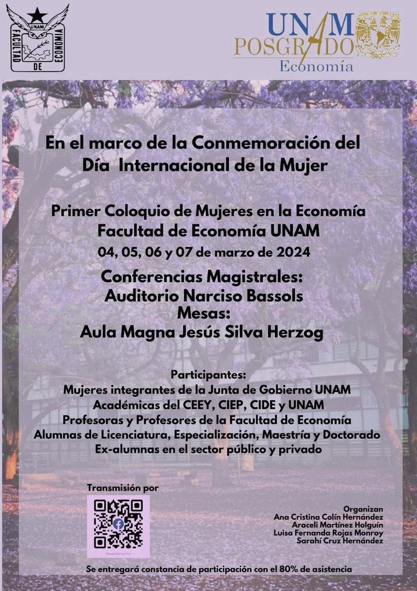 MujeresEcon's tweet photo. En el 2024 llevamos a cabo el  Primer Coloquio de Mujeres en la Economía en la @FEconomiaUNAMof. El cual surgió como una iniciativa de @EllaesXtal @arimarhol @hannacoher y Luisa Rojas, todas estudiantes de la maestría en el @depfeunam. https://t.co/kJGreEVLBF