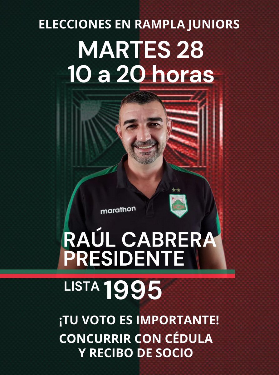 NUESTRAS PROPUESTAS INMEDIATAS
¡Contamos con tu voto!

#SentidoDePertenencia
#Lista1995
#RaulCabreraPresidente
