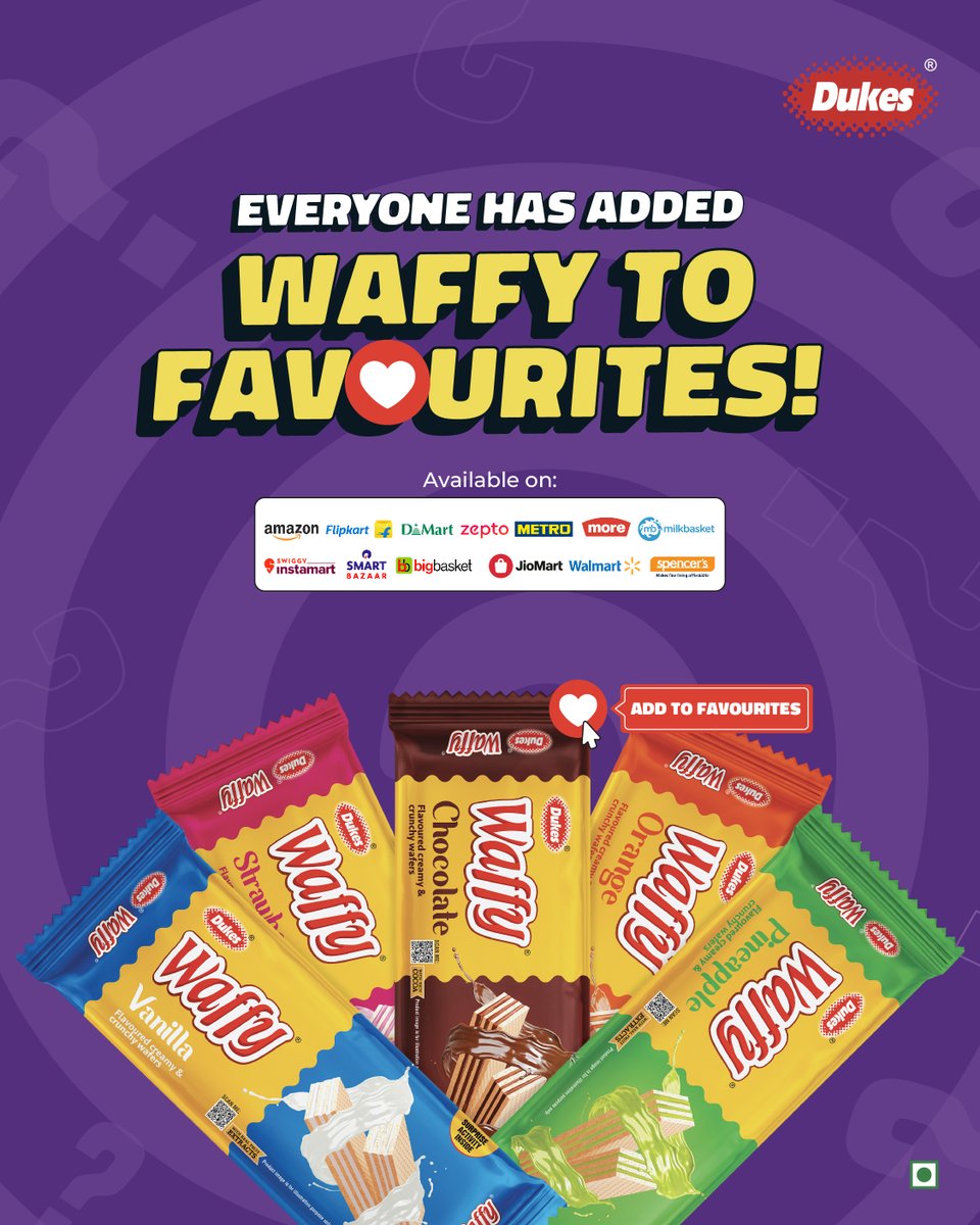 Same taste in a new look! Grab a pack now!

#Dukes #DukesIndia #Waffy #Tasty #Snack #Crunchy