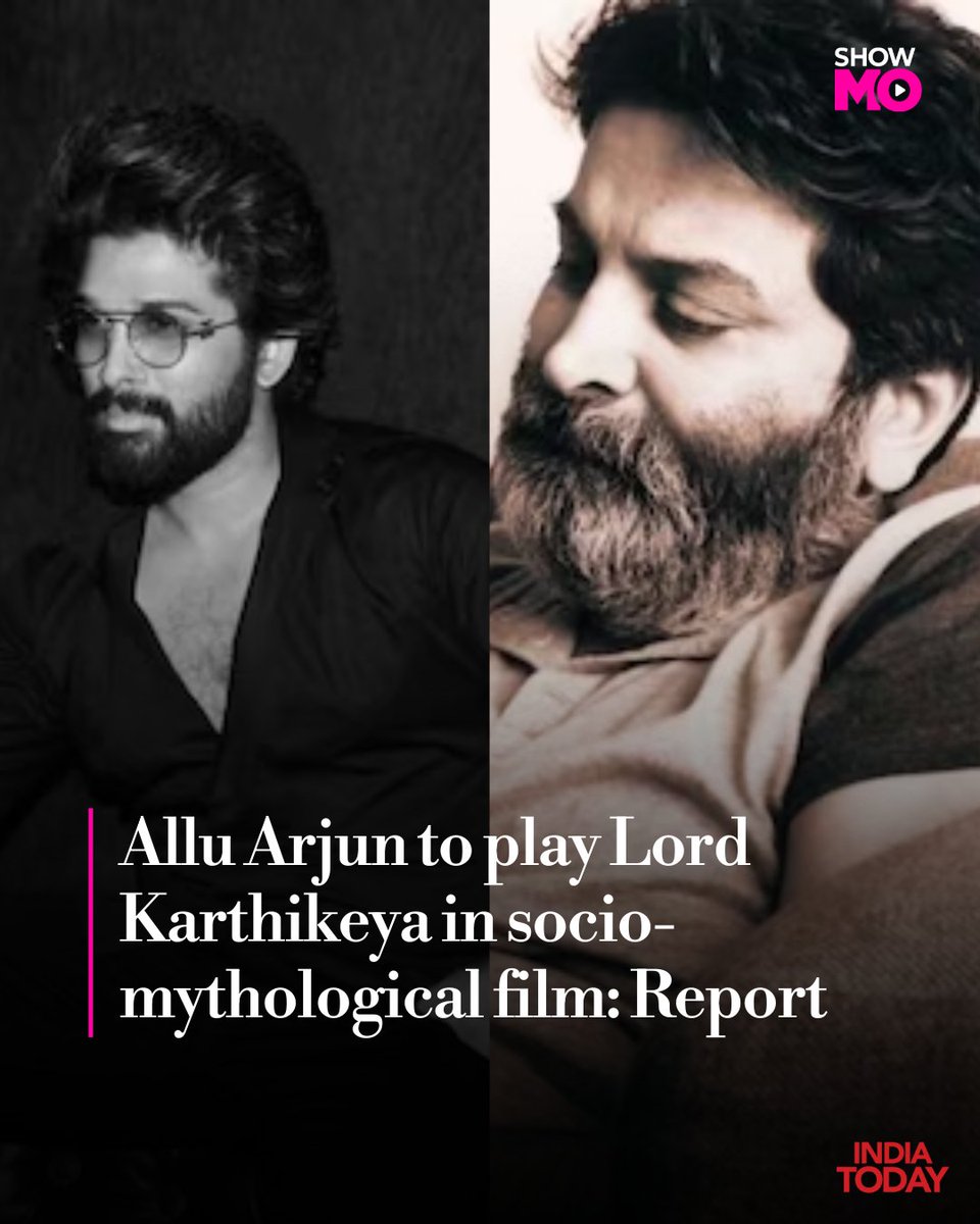 IndiaToday's tweet photo. After the phenomenal success of Pushpa 2: The Rule, all eyes are on Allu Arjun’s next venture. Reports suggest that the actor is teaming up with acclaimed filmmaker Trivikram Srinivas for a socio-mythological fantasy.

Read: https://t.co/JVOtDIPfNJ

#AlluArjun #Trivikram #Entertainment | @Showbiz_IT