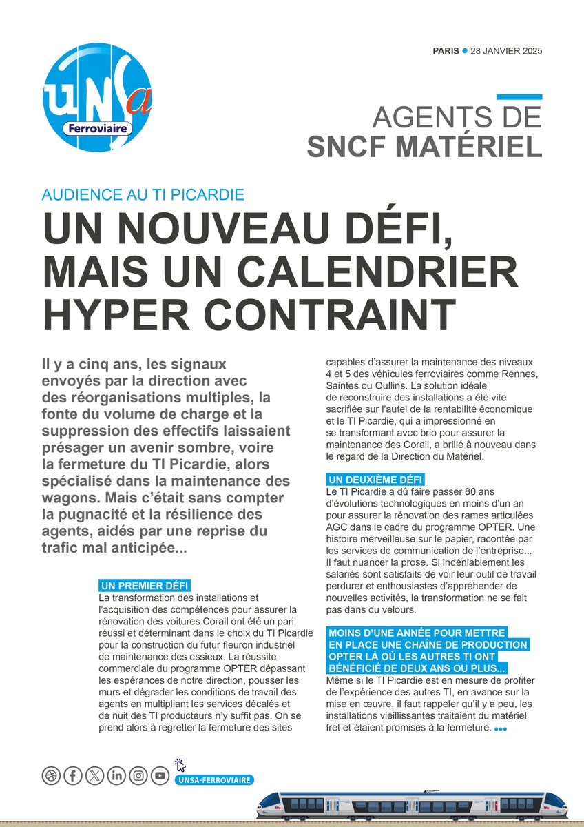 UNSAFerro_Off's tweet photo. // MATÉRIEL // Agents du technicentre industriel de Picardie : focus sur l'audience de l'UNSA 💡 #OPTER #AGC
En savoir plus ▶ https://t.co/4Ah4SQ9fN6 https://t.co/YYh2oQOdPg