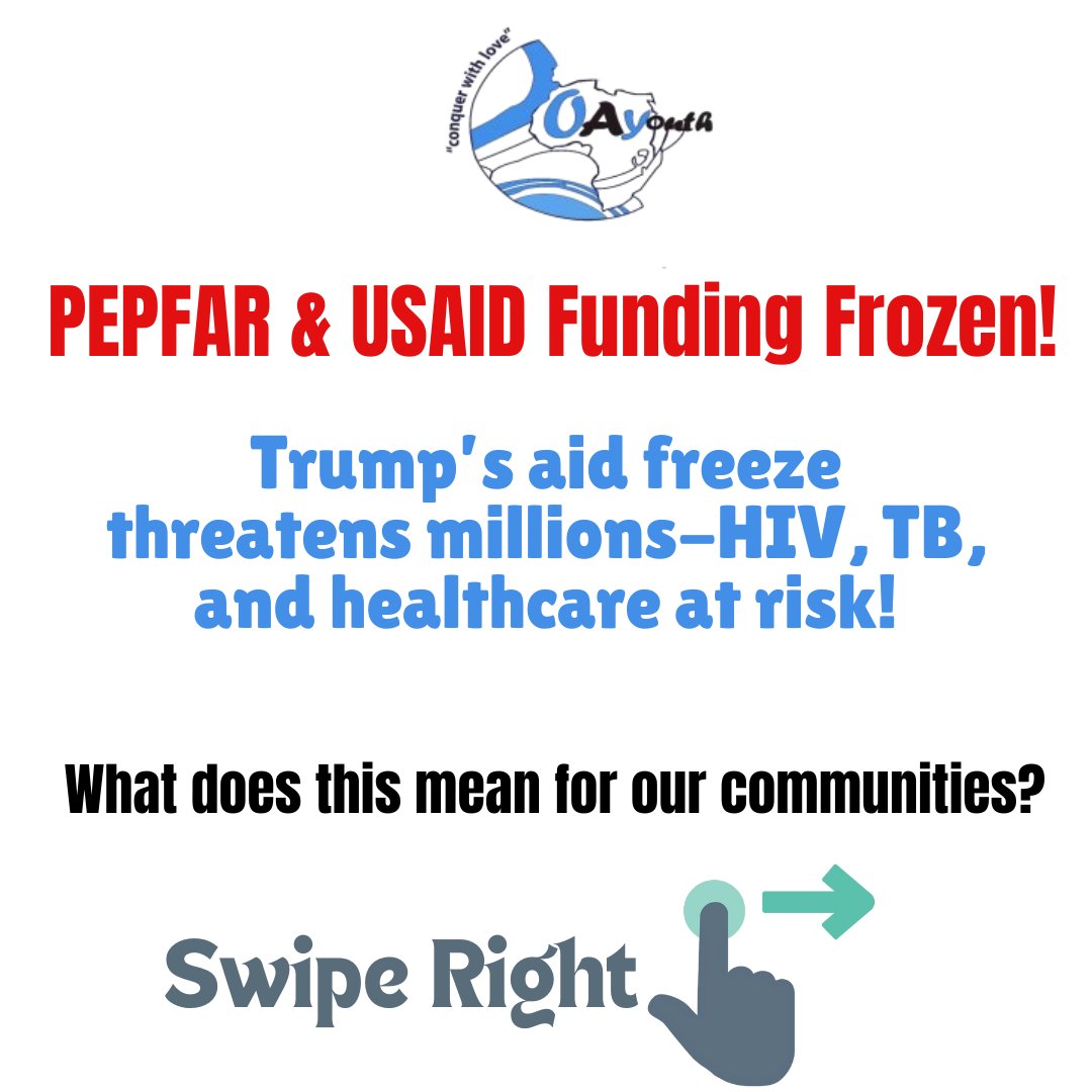 Oayouthkenya's tweet image. Kenya’s fight against #HIV/AIDS &amp;amp; TB is at risk as U.S. funding is halted. Millions rely on #PEPFAR &amp;amp; USAID for life-saving treatment. What’s next? How can Kenya sustain its progress? #SavePEPFAR #GlobalHealthCrisis #HIV #TB #SRHR