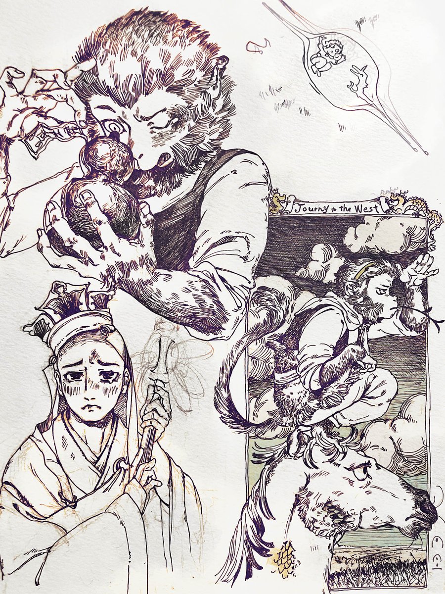 enku_11's tweet photo. #wukong
私のスケッチブックが豊かになってゆく〜 https://t.co/Bl4mvDT1Rw