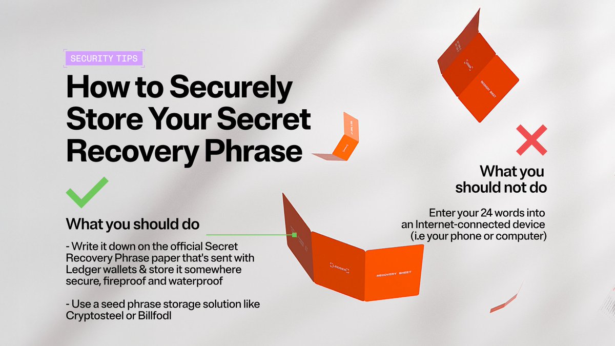 Protecting your crypto starts with safeguarding your 24-word Secret Recovery Phrase (SRP). Think of it as the master key to your funds. 🗝️

Lose it—or let it fall into the wrong hands—and your assets are gone. 

Let’s talk about securing it properly 🧵👇