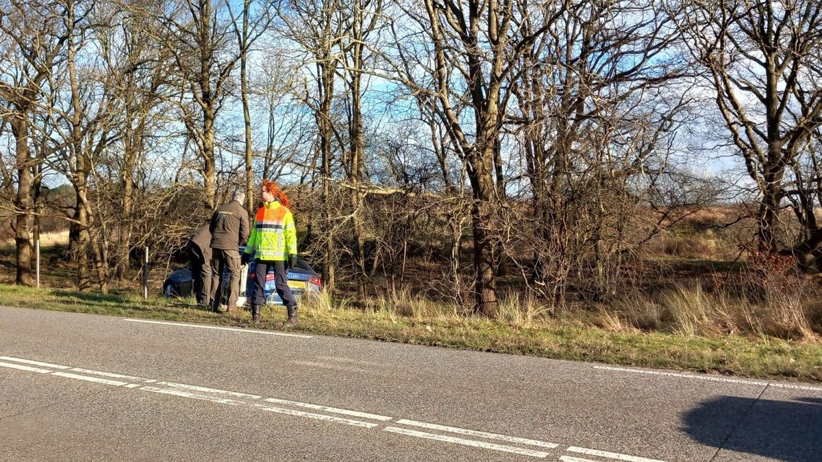 Automobiliste raakt van de weg in Bakkum