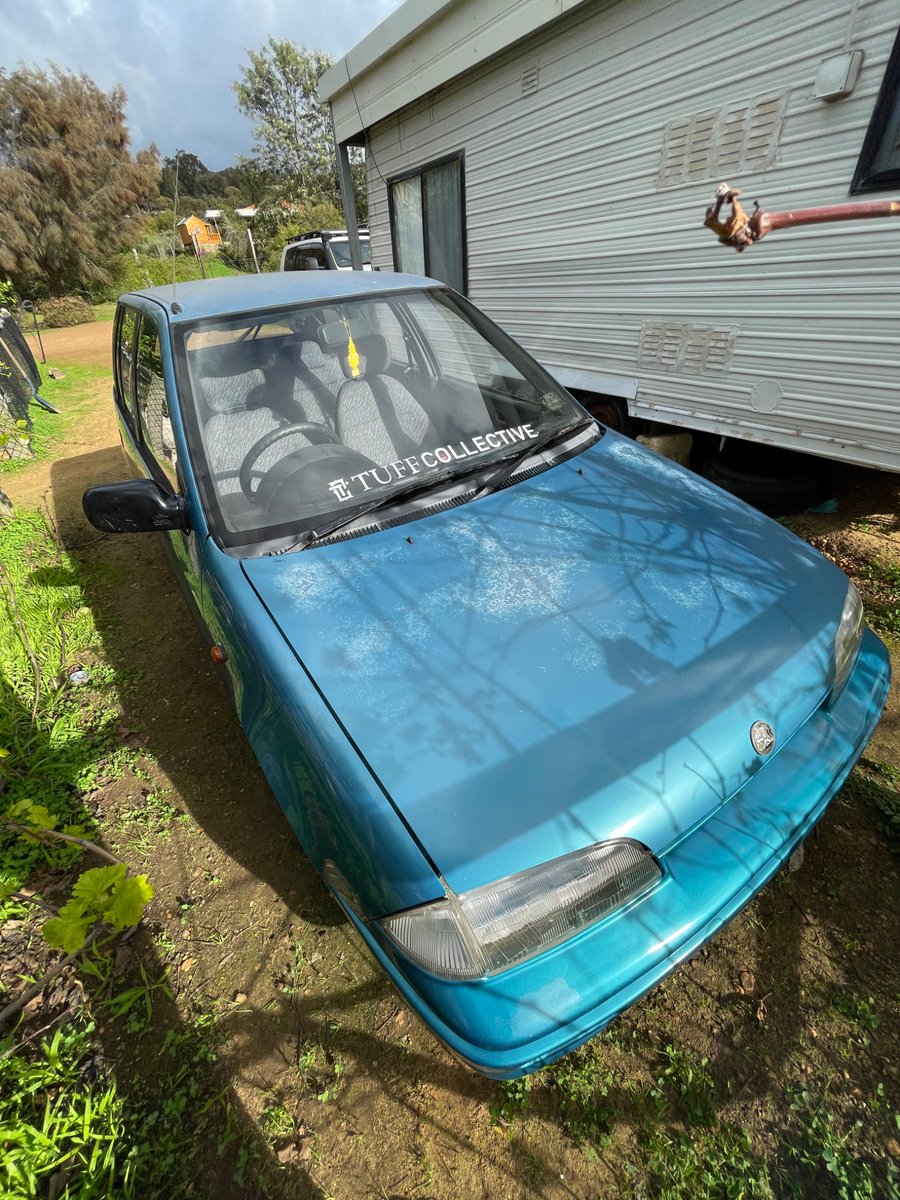 EadeCooper's tweet photo. This is my car named blue ice she is a manual 1992 Holden barina bunch basher https://t.co/bT7lLDh4r6