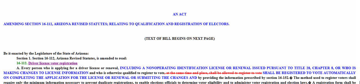 smithcr01's tweet image. legiscan.com/AZ/text/HB2071…
WTF is this @AZGOP @MaricopaGOP @AZSenateGOP @AZHouseGOP Why r u enshrining MOTOR VOTER? 
And indemnifying the illegals that register this way?
THIS is how they pad the rolls and have fungibility! Absolute NO on HB2071
#az #motervoter #PeoplePaperPrograms