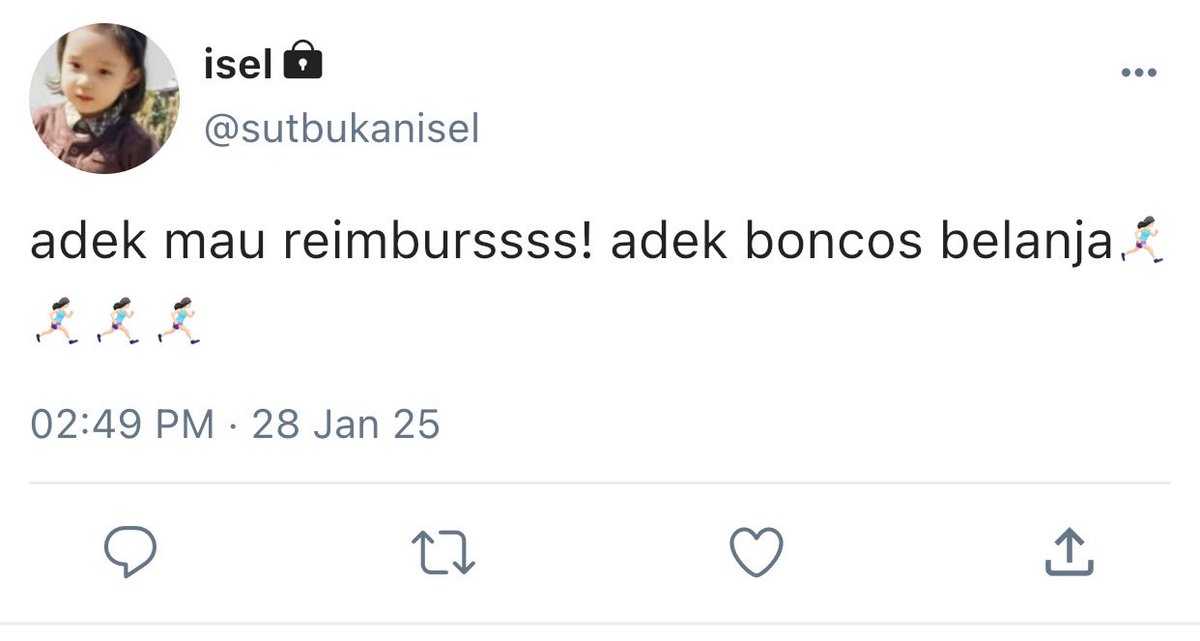 sepertilotus's tweet photo. Edisi Adek mau reimburse. https://t.co/Agki682jfg