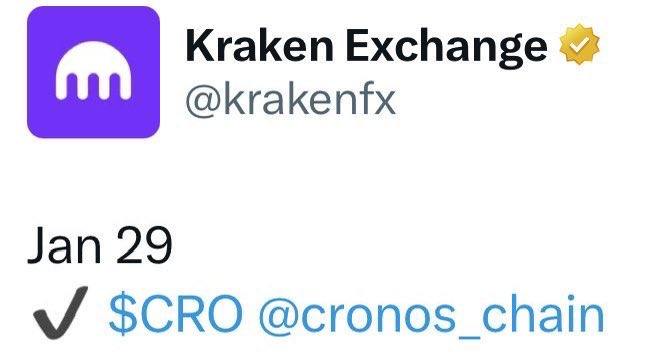🚨 Tomorrow <a href="/krakenfx/">Kraken</a> T1 exchange will list $CRO this is HUGE! #crofam 
We believe in <a href="/kris/">Kris | ai.com</a> he will push $CRO to the moon!