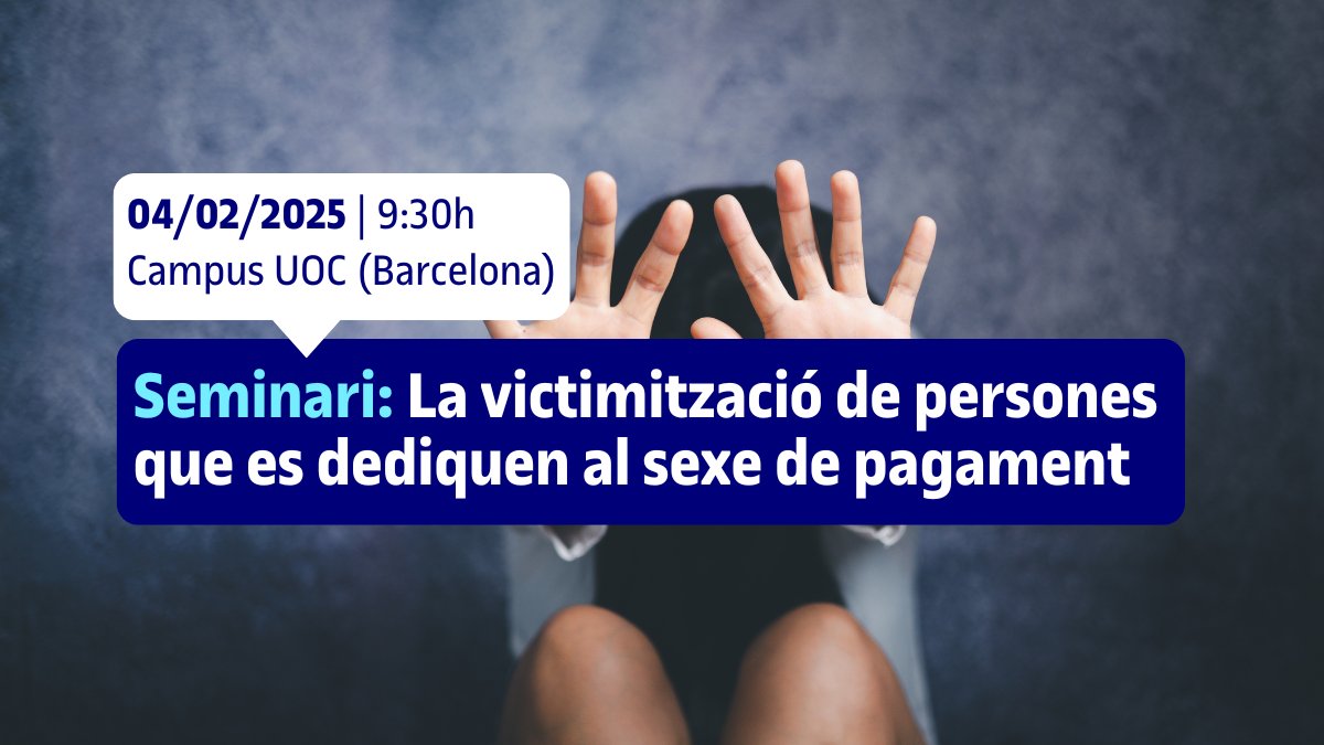 UOC Dret i Política (@uocedcp) on Twitter photo 📢 #Seminari: La victimització de persones que es dediquen al sexe de pagament.
🔎 Descobreix resultats de recerca sobre la victimització al sexe de pagament, explotació sexual infantil i adulta, i les seves implicacions socials i legals.
👥 Amb <a href="/TamaritJosep/">Josep Tamarit</a>, <a href="/artcrimeHQ/">Marc Balcells</a>, 📢 #Seminari: La victimització de persones que es dediquen al sexe de pagament.
🔎 Descobreix resultats de recerca sobre la victimització al sexe de pagament, explotació sexual infantil i adulta, i les seves implicacions socials i legals.
👥 Amb <a href="/TamaritJosep/">Josep Tamarit</a>, <a href="/artcrimeHQ/">Marc Balcells</a>,