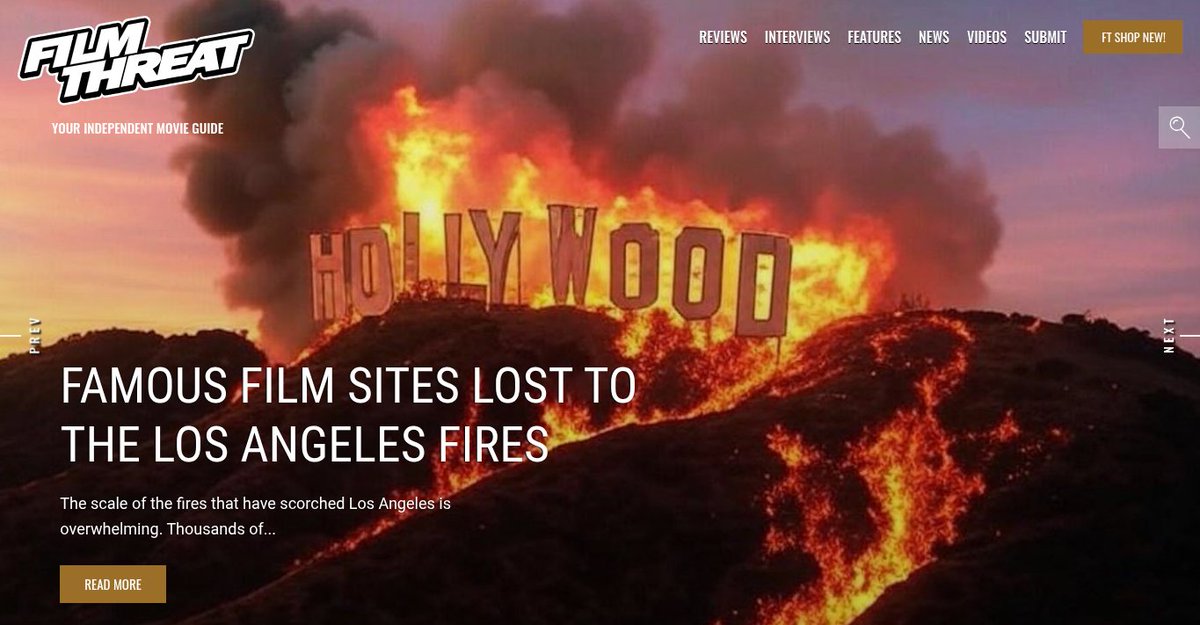 FilmThreat's tweet image. “Lives and buildings lost can be counted, but it is harder to quantify the cultural damage…” T.Q. Townsend examines the famous film sites lost to the Los Angeles fires.
filmthreat.com/features/famou… #TQTownsend #LAFires